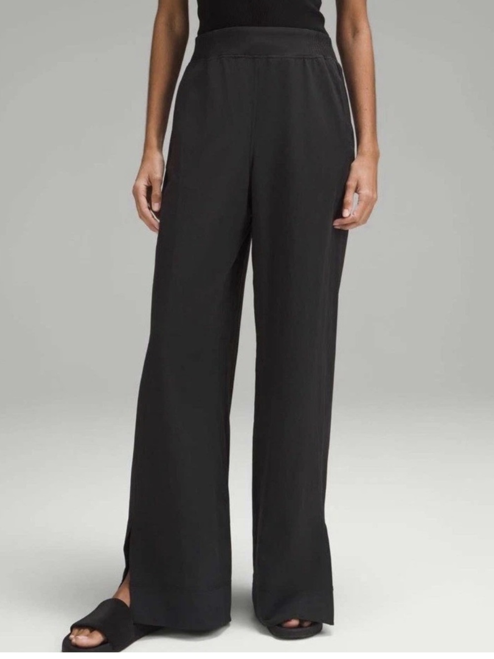 lululemon Stretch Woven Wide-Leg High-Rise Pant Black M NWOT